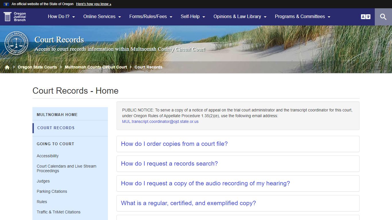 Oregon Judicial Department : Court Records - Home : Court ...